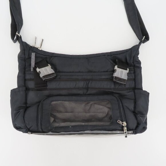 LUG Hula Hoop Black Gray Carry All Messenger Diaper Bag Stroller Straps Pockets - Picture 12 of 15